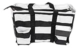 7-Pocket Tote Bag With Zipper (Black Stripe)