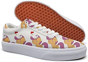 KKLDFD Chicken Horse Games Online Running Canvas Low-top Slip Shoes OfMens Customize White