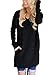 XUERRY Womens Casual V-Neck Long Sleeves Pocket Sweatshirt Tunics Blouse Tops(XXL,Black)