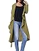 Kate Kasin Women's Solid Loose Open Front Trench Coat Lapel Collar(S Army Green)
