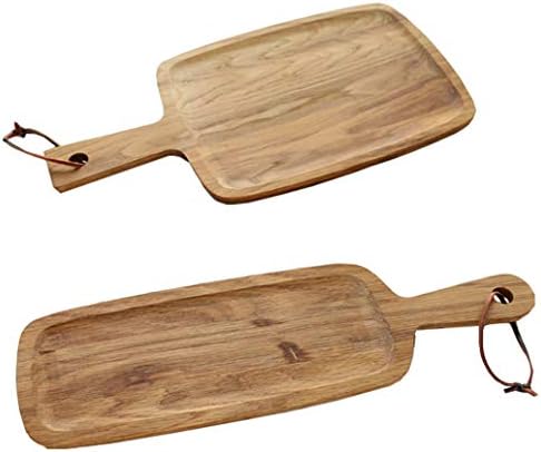Aooki Natural Wooden Serving Tray And Cutting Board Best Apply To Homemade Pizza And Bread Baking Set Of 2 - Romantic Idea For Everyone You Love [Energy Class A]