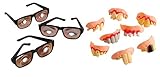 Kid Fun Funny Disguise Glasses Rotten Teeth Toy Party Favor Supplies 24 Piece Set Bundle for 12