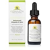Advanced Vitamin CE Serum 20% - With Ferulic, Hyaluronic Acid, Highly Concentrated Anti Aging Formula For Discoloration, Rejuvenation &amp; Brightness | Smooth Wrinkles