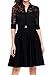 Swiland Women's 3/4 Sleeve Vintage Evening Party Bridesmaid A-line Lace Dress