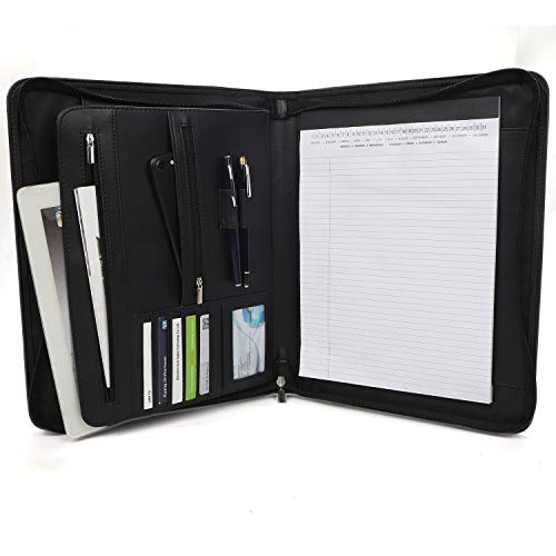 image for Freeprint Zippered Padfolio Portfolio with Writing Pad Legal Size Note