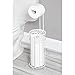 mDesign Steel Toilet Paper Roll Stand Storage Organizer and Dispenser for Bathroom/Home Organization - Holds 3 Rolls of Toilet Tissue - Arbor Collection - White