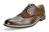 Bruno Marc Men's Prince-09 Dark Brown Leather Lined Wing-Tip Dress Oxfords Shoes - 9.5 M US