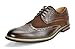 Bruno MARC PRINCE-09 Men's Oxford Modern Classic Brogue Wing-Tip Lace Up Leather Lined Perforated Dress Oxfords Shoes Dark-Brown Size 9.5
