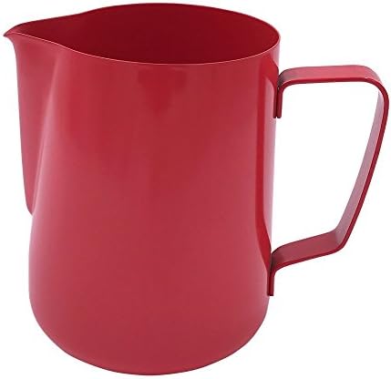 Wingkin Barista Milk Frothing Pitcher Small 12 oz Vintage Red Non-stick Milk Steaming Cup Suitable for Milk Tea Water Liquid