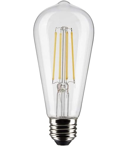 Satco S21360 5-Watt ST19 LED Filament Light Bulbs, Clear, 2700K