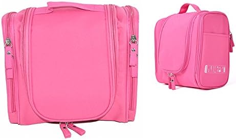 Cuteboom Hanging Travel Toiletry Bag for Men &amp; Women Waterproof Makeup Bags Large Capacity Cosmetic Case Organizer for Travel Travel Shower Bag with Mesh Pockets &amp; Sturdy Hook (Rose)