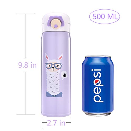 image for Rosechen Water Bottle Thermoses Cute Alpaca, Thermal Vacuum Cups for H