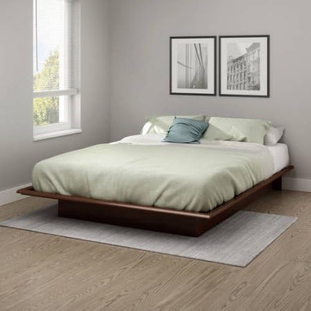 South Shore Basics Queen Platform Bed with Molding, 60'' (Sumptuous Cherry)