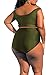 Kisscynest Women's Plus Size Swimwear 2 Piece High Waisted Swimsuit Ruffle Bikini Army Green 2XL