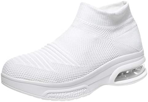 Moonuy Women's Shoes Women Summer Fly Woven Breathable Slip-On Socks Shoes Air Cushion Lightweight Sneakers Fashion Running Shoes Fitness Road Running Shoes Breathable Non-Slip Sports Shoes
