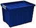 Sterilite 16877404 25 Gallon Ultra Tote, True Blue lid & base with Titanium latches, 4-Pack