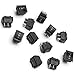 MUZHI Rocker Boat Switch, 12 Pcs DPDT 6 Pins Switch Snap, AC 20A/250V 15A/125V, 3 Position ON/Off/ON Mini Boat Rocker Switch Toggle for Car Auto Boat (Black)