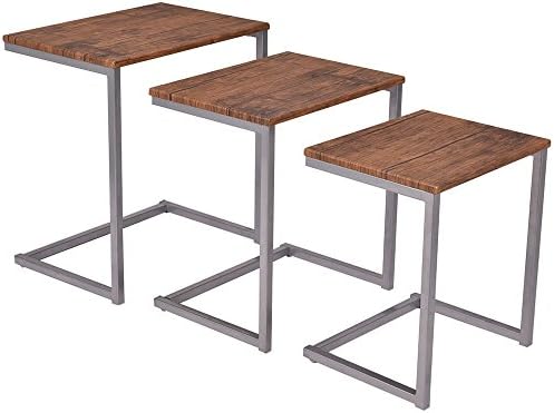 Nesting Tables 3PC Stacking Coffee End Table Set Living Room Modern Home Furniture Pittayadomeshop