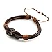 JEWELRIESHOP Young and Cool Handmade Countryside Style Genuine Real Leather Braid Infinity Lock Bracelet,Adjustable