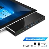 Opluz Docking Station for Surface Pro 6/5, USB Hub Adapter with Triple USB 3.0 Ports Fast Speed 5Gbps, Built-in SD/TF Card Reader, Mini DP to HDMI Video Converter for Surface Pro 2018/2017