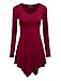 Made By Johnny MBJ WT737 Womens Long Sleeve Handkerchief Tunic XL Wine