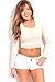 Young Aloud Round Neck Long Sleeves Crop TOP