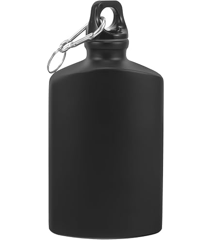 Gourde Aluminium 500 Ml - Couleur Vert Armée - Anti-fuites - Clip Inclus - Randonnée Camping - 6