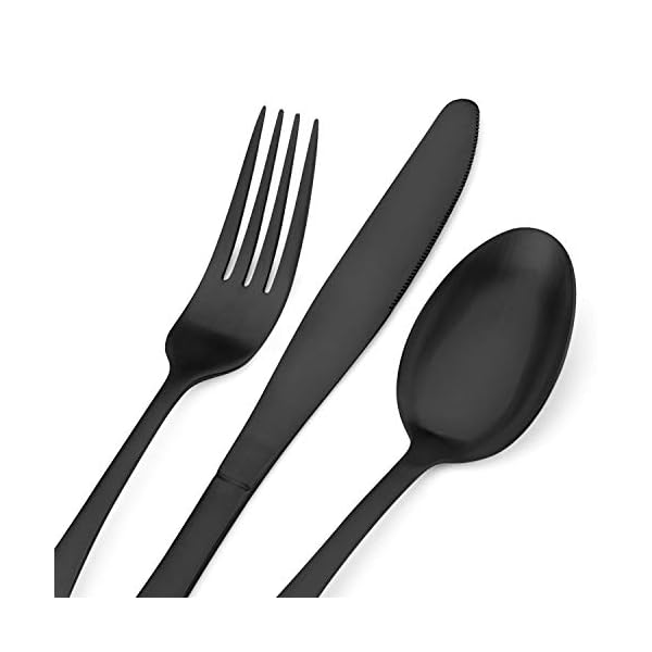 Matte-Black-Cutlery-Set-Bettlife-Tableware-Set-Stainless-Steel-Flatware-Silverware-Set-with-Knife-and-Fork-Set-Service-for-8-Dishwasher-Safe-Easy-Clean-Hold-Matt-Black-32-P Matte Black Cutlery Set, Bettlife Tableware Set Stainless Steel Flatware Silverware Set with Knife and Fork Set, Service…