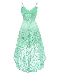 Bridesmay vestido de encaje floral con cuello en V y tirantes de espaguetis ajustables, para cóctel, fiesta