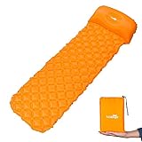 X-Lounger Ultralight Sleeping Pad Buckle Design Built-in Pillow Inflatable Camping Pad Mat Long-Lasting Waterproof Suitable for Camp Sleeping Bag Hammock Tent Perfect for Camping Picnic Hiking