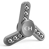 Tri Hand Spinner Aluminum Alloy Fidget Spinner Official Press Reducer Toy EDC ADD ADHD Focus Finger Playing Top Spinning Toys Killing Time, Last 1-3 Mins (Silver)