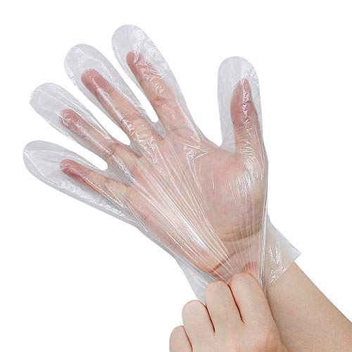 YQL 200PCS Disposable Plastic Gloves,Thicker Disposable Food Prep Gloves, Bulk Disposable Kitchen Gloves Transparent for Cooking, Food Service, Cleaning, One Size Fits Most