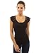 PattyBoutik Women's Floral Lace Crochet Shoulder Sleeveless Top (Black M)