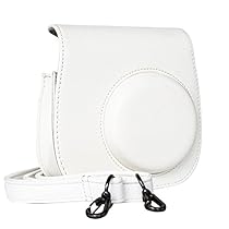 Fujifilm Instax Mini 9, Mini 8 & Mini 8+ WHITE color Camera Accessories Includes: Camera Case with Soft microfiber inner, Soft PU Leather and Adjustable Shoulder Strap to Easily Carry.