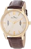 Lucien Piccard Men's LP-11561-YG-02S Watzmann Brown/Goldtone Textured Leather Watch