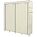 SONGMICS 67 Inch Wardrobe Armoire Closet Clothes Storage Rack 12 Shelves 4 Side Pockets, Quick and Easy to Assemble, Beige URYG44M