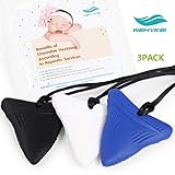 WEHVKEI Shark Tooth Sensory Chew Necklace for Kids - Toddler Chew Toy Sensory Teething Chew Toys for Boys - Designed for Chewing, Autistic Sensory Teether Toy (3 Pack)