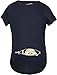 Maternity Baby Peeking T Shirt Funny Pregnancy Tee For Expecting Mothers (Navy) - M