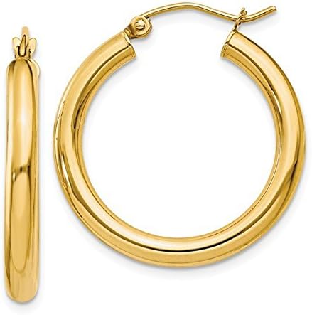 Amazon.com: 14K Yellow Gold Thick Tube Small Hoop Earrings w/Click