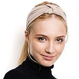 BLOM Original. Women's Headband for Yoga or Fashion, Workout or Travel. Happy Head Guarantee. Super Comfortable. Designer Style & Quality. (Taupe)