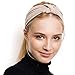 BLOM Original Multi Style Headband. for Women Yoga Fashion Workout Running Athletic Travel. Wear Wide Turban Thick Knotted + More. Comfort Style & Versatility. (Taupe)
