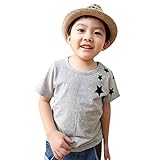 Weixinbuy Kids Boys Cotton Round Neck Short-Sleeved Casual T-shirt
