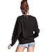 Weigou Women Rose Floral Embroidered Sweatshirt Long Sleeve Blouse Tops Pullovers Tops Stylish Outwear