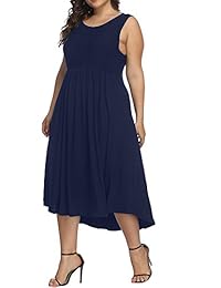 Allegrace Vestido largo de fiesta plisado para mujer, sin mangas, informal, para cóctel