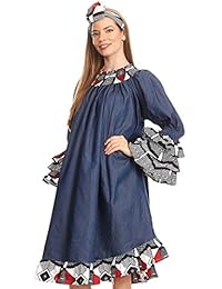Sakkas Folami Chambray y Ankara Wax Dutch Print Muumuu Dress Relax Fit