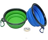 DOG BOWLS – Pack of Two – FDA Approved Collapsible Travel Water Bowl for Dogs – Suitable as a Cat Food Bowl - Get Ready For Your Next Four Legged Adventure – PAIR