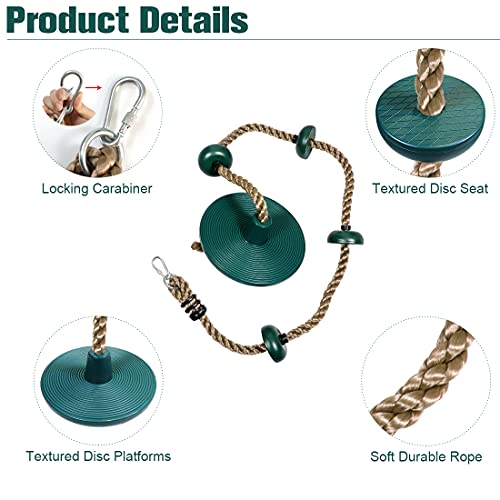 Newtion Kids Tree Swing Climbing Rope with Foot Hold Platforms,Outdoor