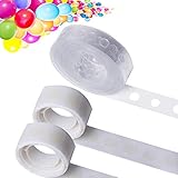 LOCOLO 75 Ft Garland Decorating Strip Tape, 200 PCS Reusable Balloon Glue Point, Balloon Arch Garland Decorating Strip Kit, Easy to Make Balloon Arch Garland Wedding and Party Decorations (3 Rolls)