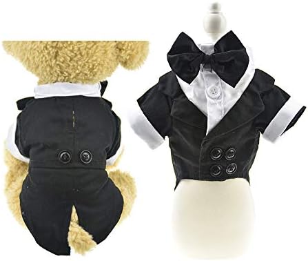 MUYAOPET Dog Wedding Formal Tuxedo with Bow Tie