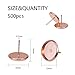 NBEADS 500 Pcs Flat Round Brass Stud Earrings Components, Cadmium Free & Nickel Free & Lead Free, Rose Gold, Tray: 12mm; 14x14x2mm, Pin: 0.7mm